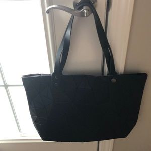 NWT... TOTE  IN VEGAN MATERIAL - black